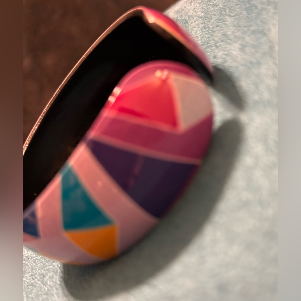 Colorful Geometric Cuff Bangle Set - Picture 8 of 14